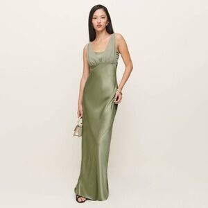 Reformation Olive Green Maxi Dress